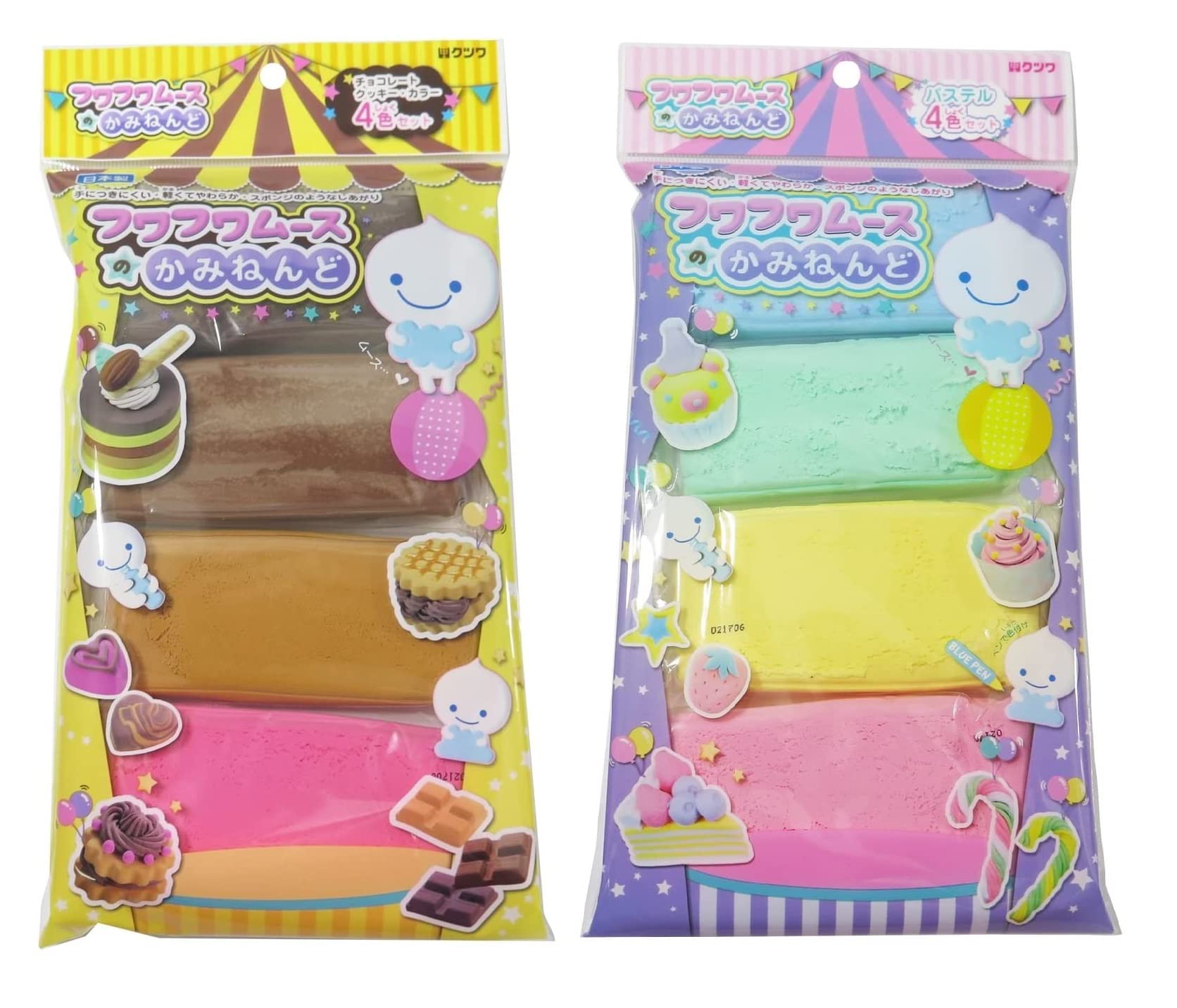 Amazon.co.jp: クツワ HATS ムースのかみねんど パステル4色+チョコ4色