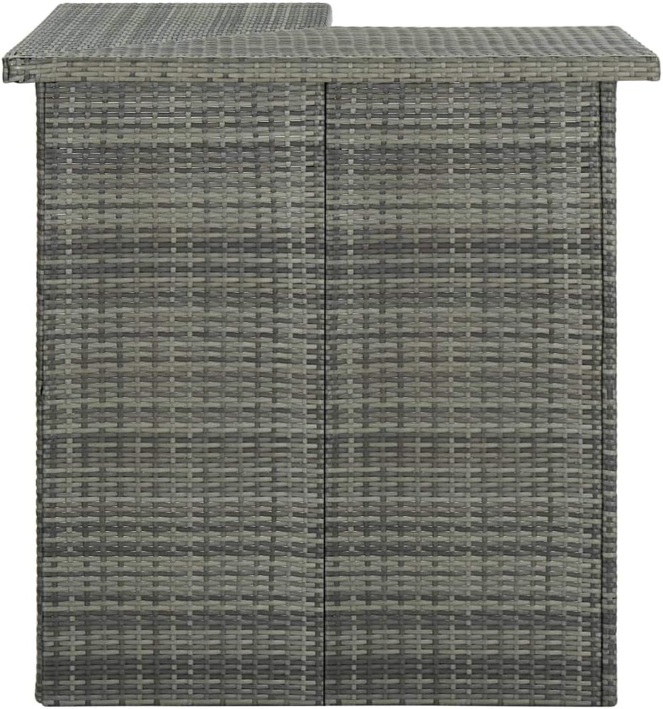 Terrace Furniture,Garden Furniture,Large Storage Space,4 Piece Garden Bar Set with Cushions Poly Rattan,Gray
