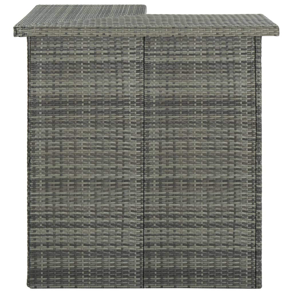 vidaXL Meuble de Bar de Jardin 8 pcs avec Coussins Salon de Jardin Table et Tabourets Résine Tressée Gris
