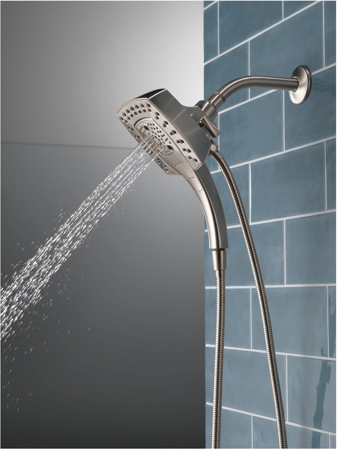 Delta 58474 Universal Showering 1.75 GPM Multi Function 2-in-1 In2ition Shower Head and Hand Shower with Touch Clean, H2Okinetic and MagnaTite Technology - Lumicoat Chrome
