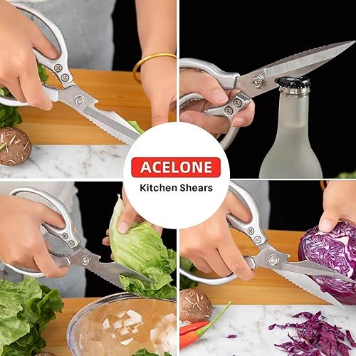 Miniatura 4 de Tijeras de cocina - Tijeras de cocina multifunción - Tijeras de utilidad de acero inoxidable (plateado)