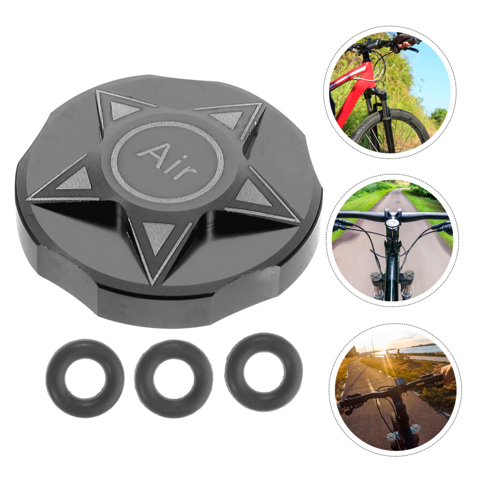 GALPADA Bicycle Valve Cover Cycling Fork Protectors Bike Front Fork Cap Replaceable Mountain Bike Fork Air Chamber Cover Mountain Fork Cap Lid Bike Covers Bike Air Cap Black Aluminum Alloy