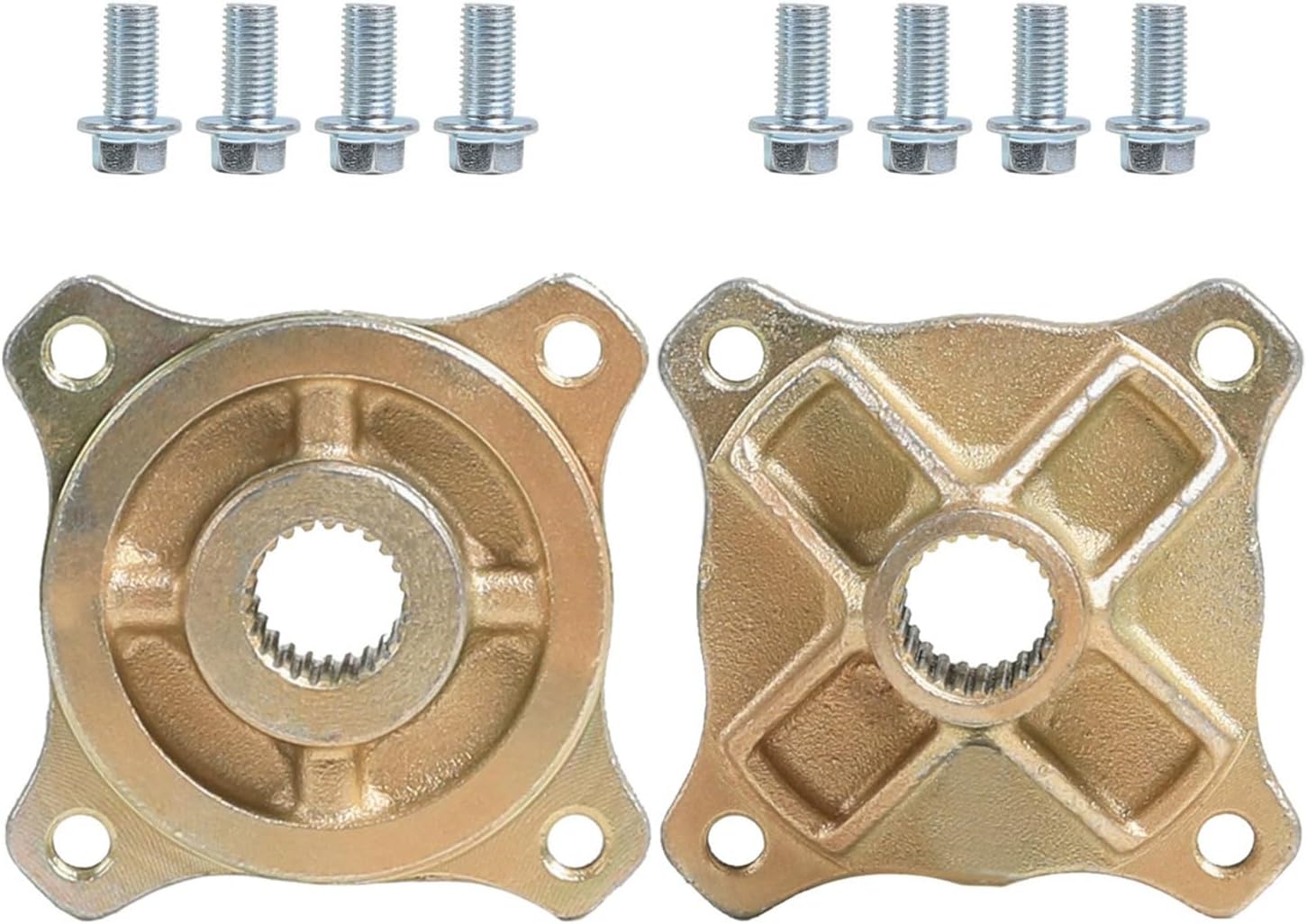 24 Tooth Spline 4 Stud Wheel Rear Axle Hub, 2Pcs Wheel Rim Hub for 110cc 125cc 150cc 200cc ATV Quad Bike Dune Buggy Go Kart Golf Cart, Bolt Spacing 78mm/3.07in