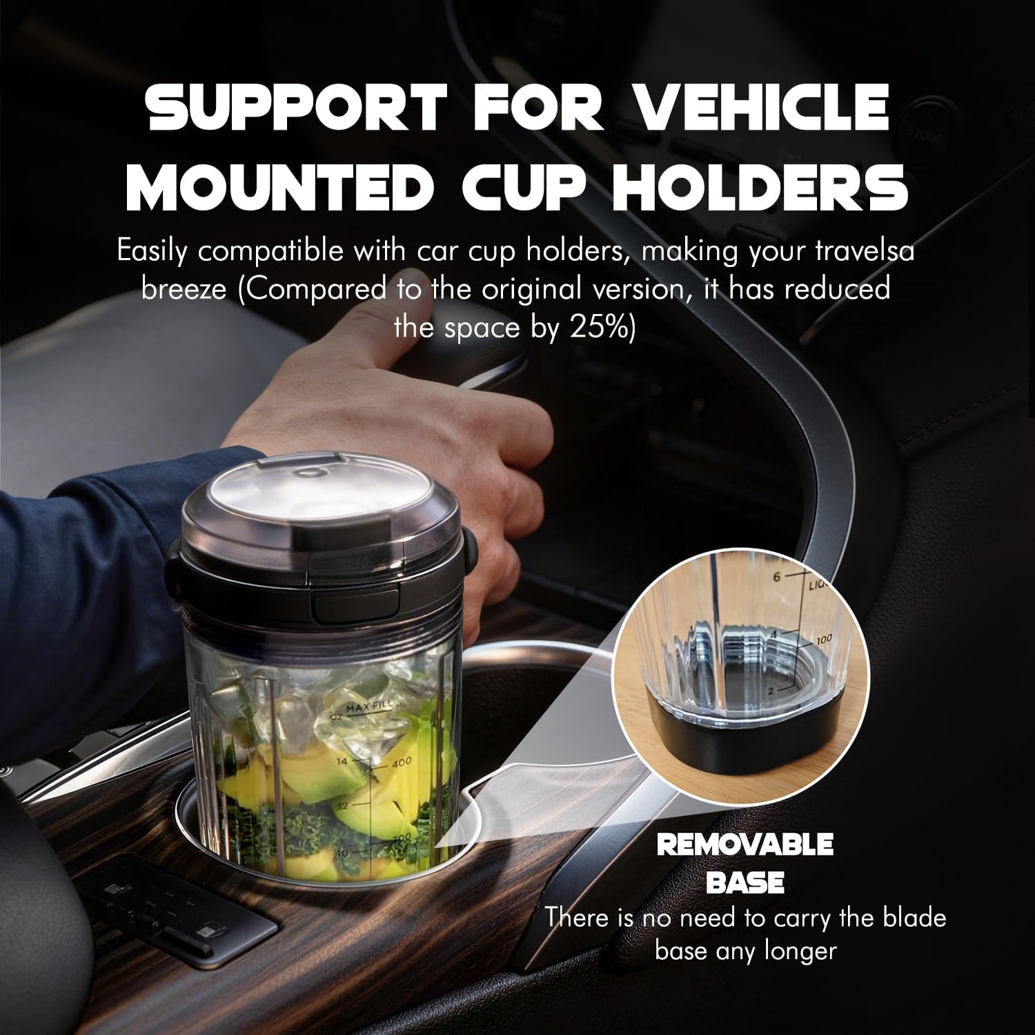 Replacement Cup for Ninja Blast Portable Blender,18 oz Vessel with Sip Lid & Base Cap, BPA-Free, Dishwasher Safe, Compatible with Ninja Blast Portable Blender BC100 Series BC151 Series Series