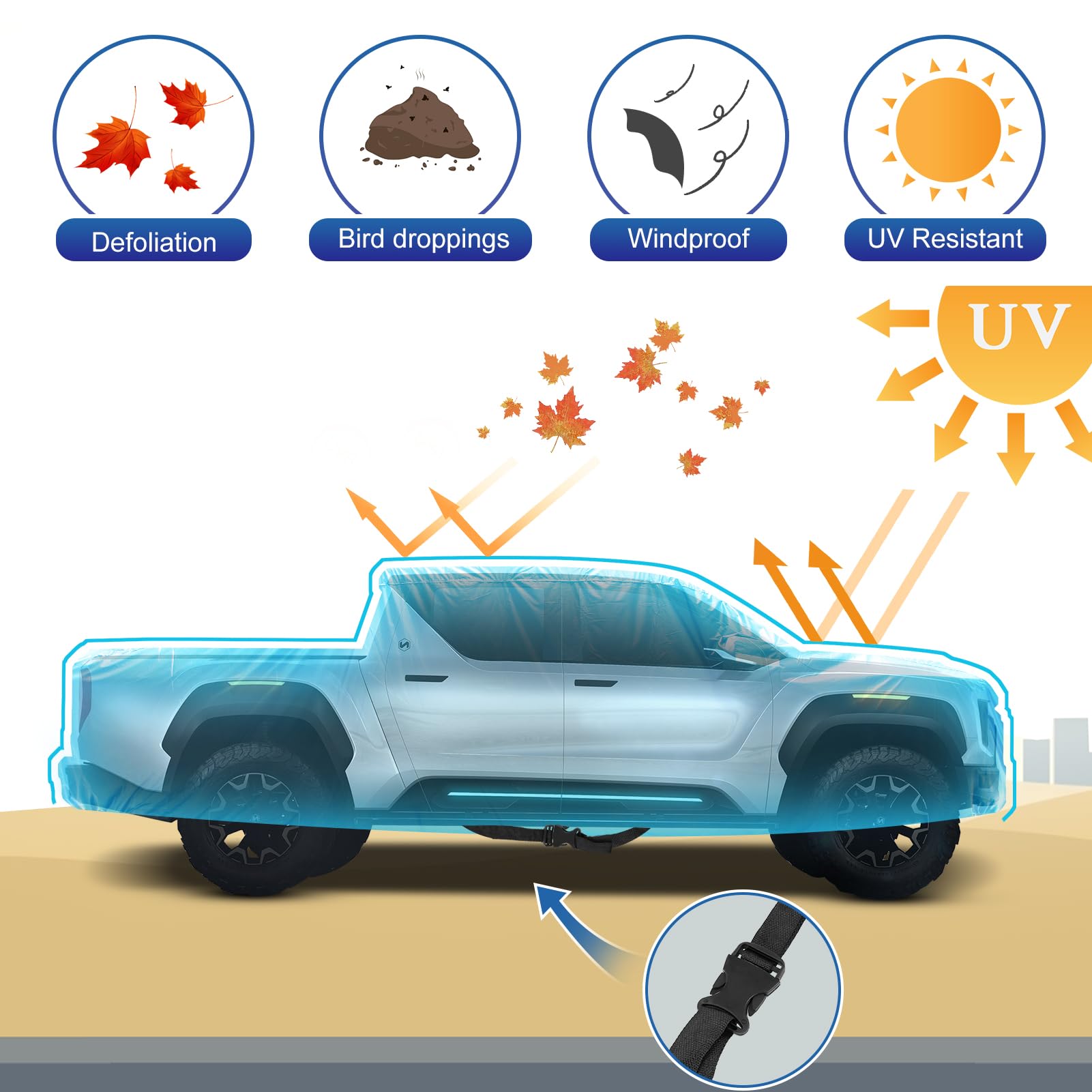 10 Layers Truck Car Cover Waterproof All Weather Rain Snowproof UV Protection Windproof Outdoor Pickup Cover Full Car — view 7