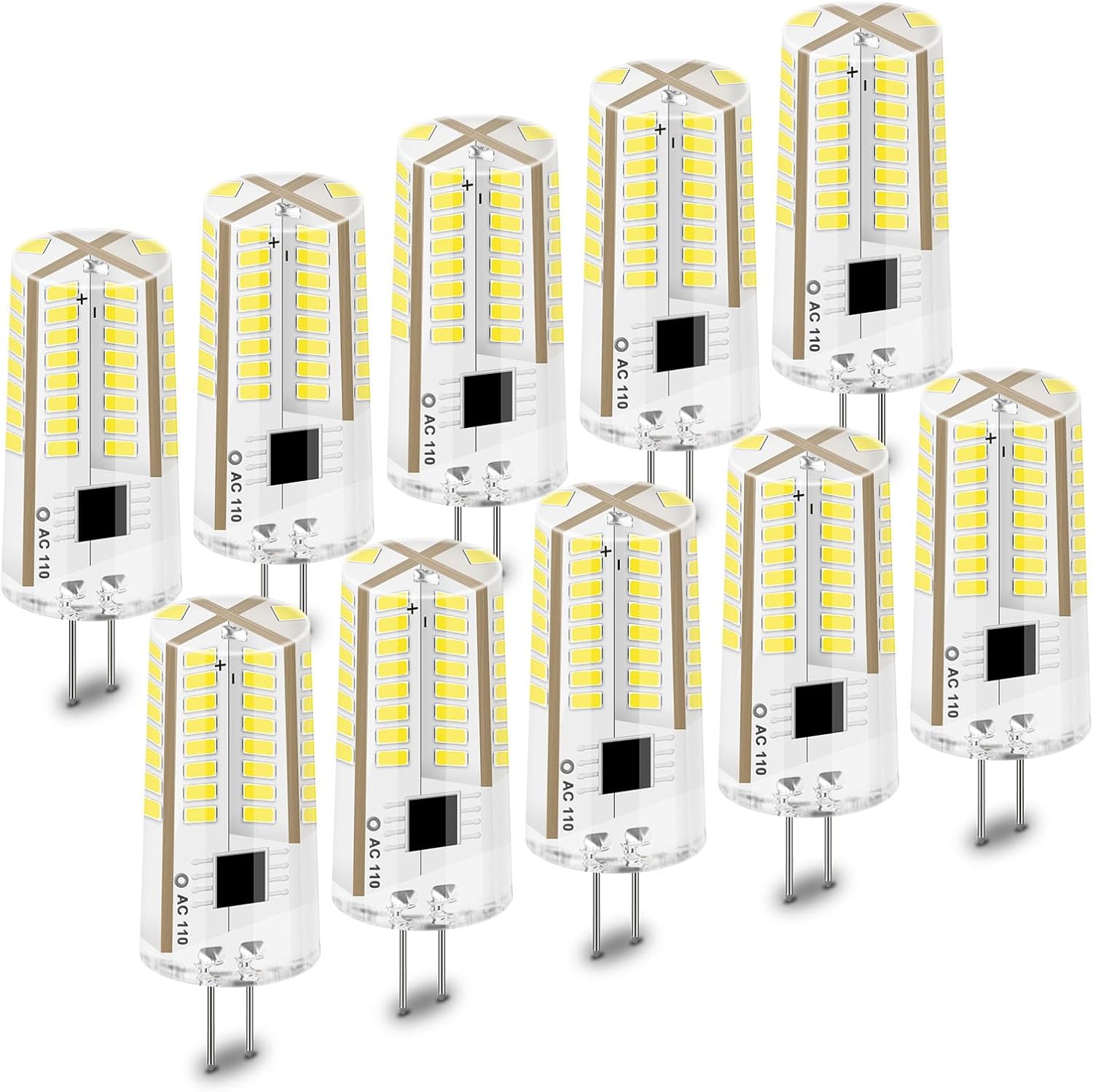 G4 LED Bulb 120V Dimmable 3W(20W 30W Halogen Equivalent) Warm White 3000K G4 Bi-Pin Base LED Bulb(Cannot be Used at Low Voltage 12V) G4 LED 110V- 130V - Pack of 5