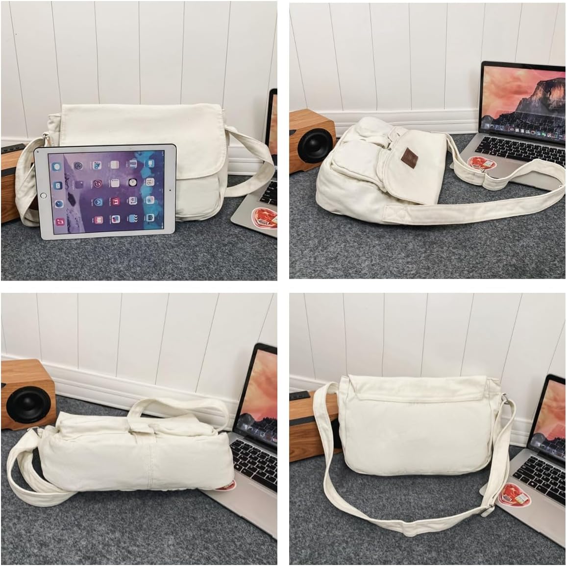 Vhitler Messenger Bag Canvas Crossbody Bag Grunge Y2k Bag Canvas Bag Trashy Y2k - Image 4