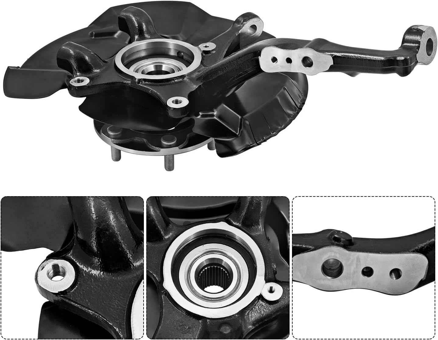 698-148 Front Right Steering Knuckle Assembly Compatible with Toyota Tacoma 4WD 2005-2023, Passenger Side Spindle Knuckle w/Wheel Bearing Hub, 698148 43211-04060