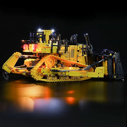 Miniatura 3 de BRIKSMAX Kit de iluminación LED para bulldozer Cat D11 controlado por aplicaciones técnicas, compatible con el modelo de bloques de construcción
