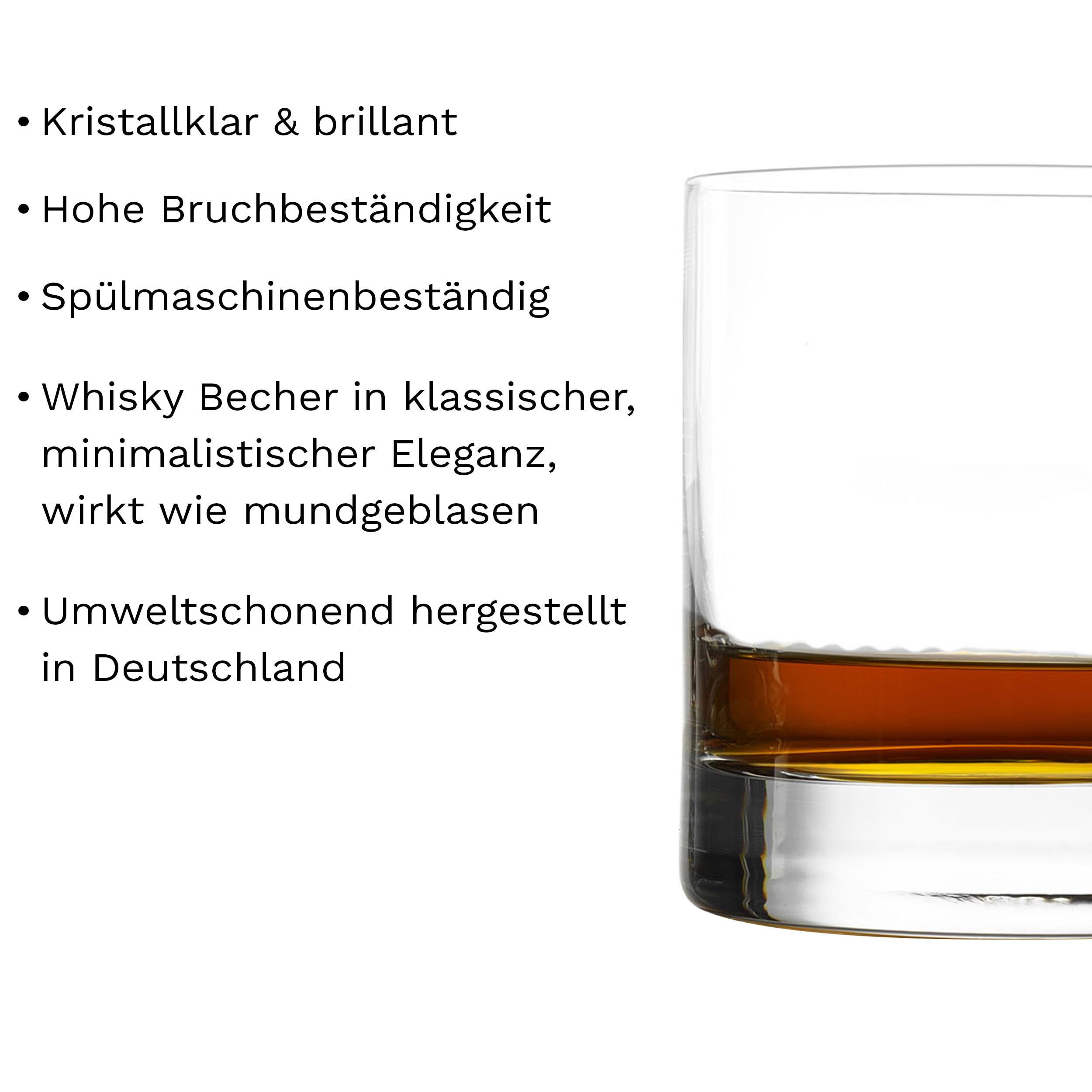 Stölzle Lausitz Whiskygläser D.O.F. New York Bar 6er-Set 420 ml – Hochwertige Tumbler in elegantem Design – Whisky Gläser aus bleifreiem Kristallglas – Spülmaschinen- & stoßfest, Made in Germany