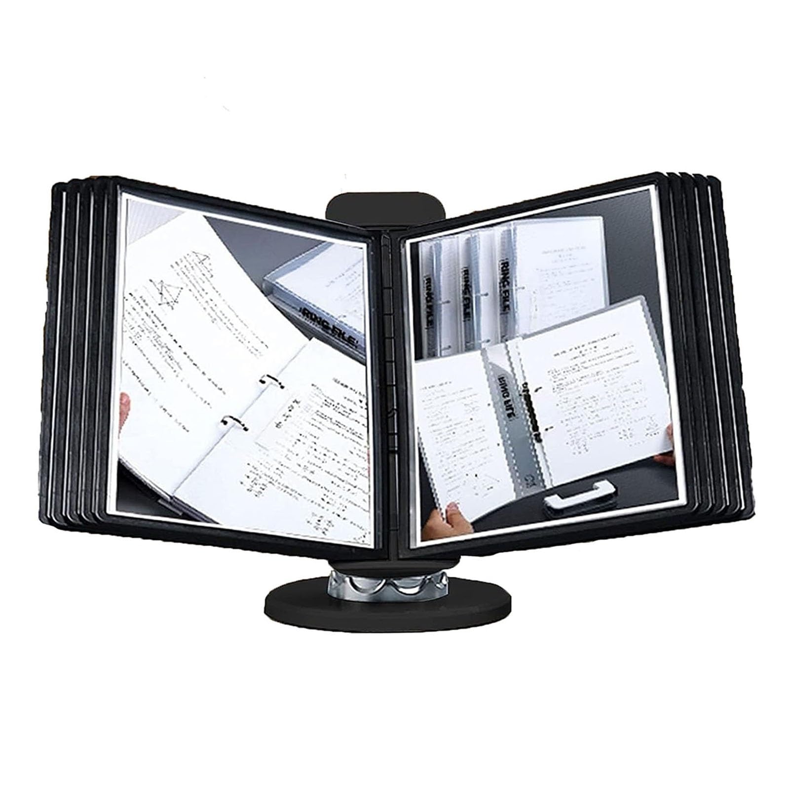 Sistema De Paneles De Visualización De La Mesa - Clasificador De Mesa, 10 Bolsillos, Giratorio 360° Y Ángulo De Inclinación Ajustable, Para Exhibición De Oficina Y Almacenamiento De Documentos