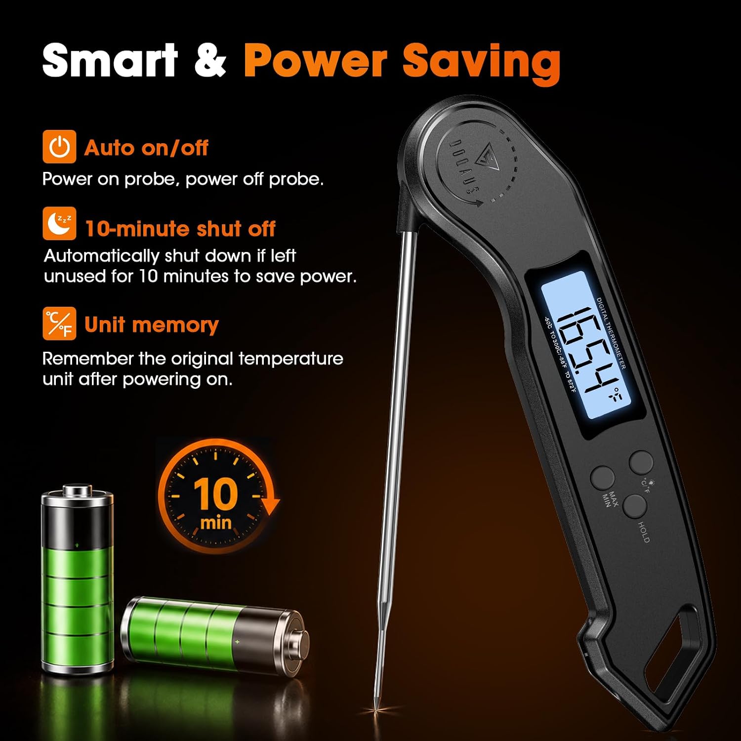 Meat Thermometer Digital – 2 Sec Instant Read Food Thermometer for Cooking