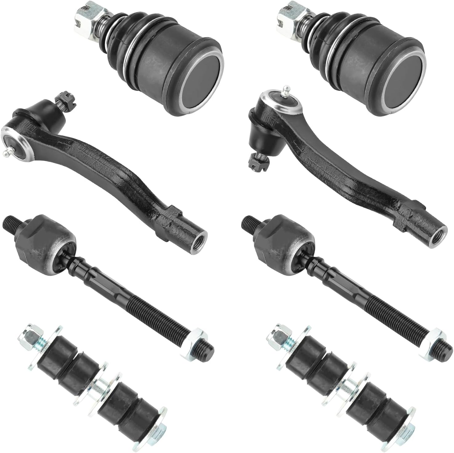 Front Upper Control Arms with Ball Joints for Honda Civic 1996 1997 1998 1999 2000, Stabilizer Sway Bar Link + Inner Outer Tie Rod End Suspension Kit K90450 K90451 EV367 ES3331 10Pcs