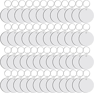 Duufin 150 Pieces Round Sublimation Keychain Blanks Double Side Heat Transfer Blanks MDF Blank Board Key Rings Blanks for Sublimation DIY and Craft