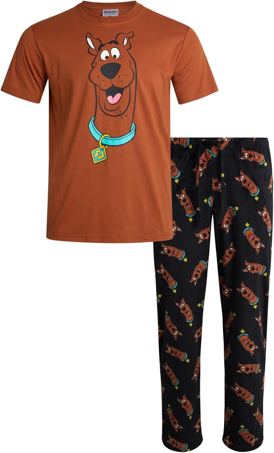 COCO BRANDS Mens Pajama Set - 2 Piece Cozy Short Sleeve Sleep Shirt and Mens Pajama Pants - Sleepwear Matching PJ Set for Men