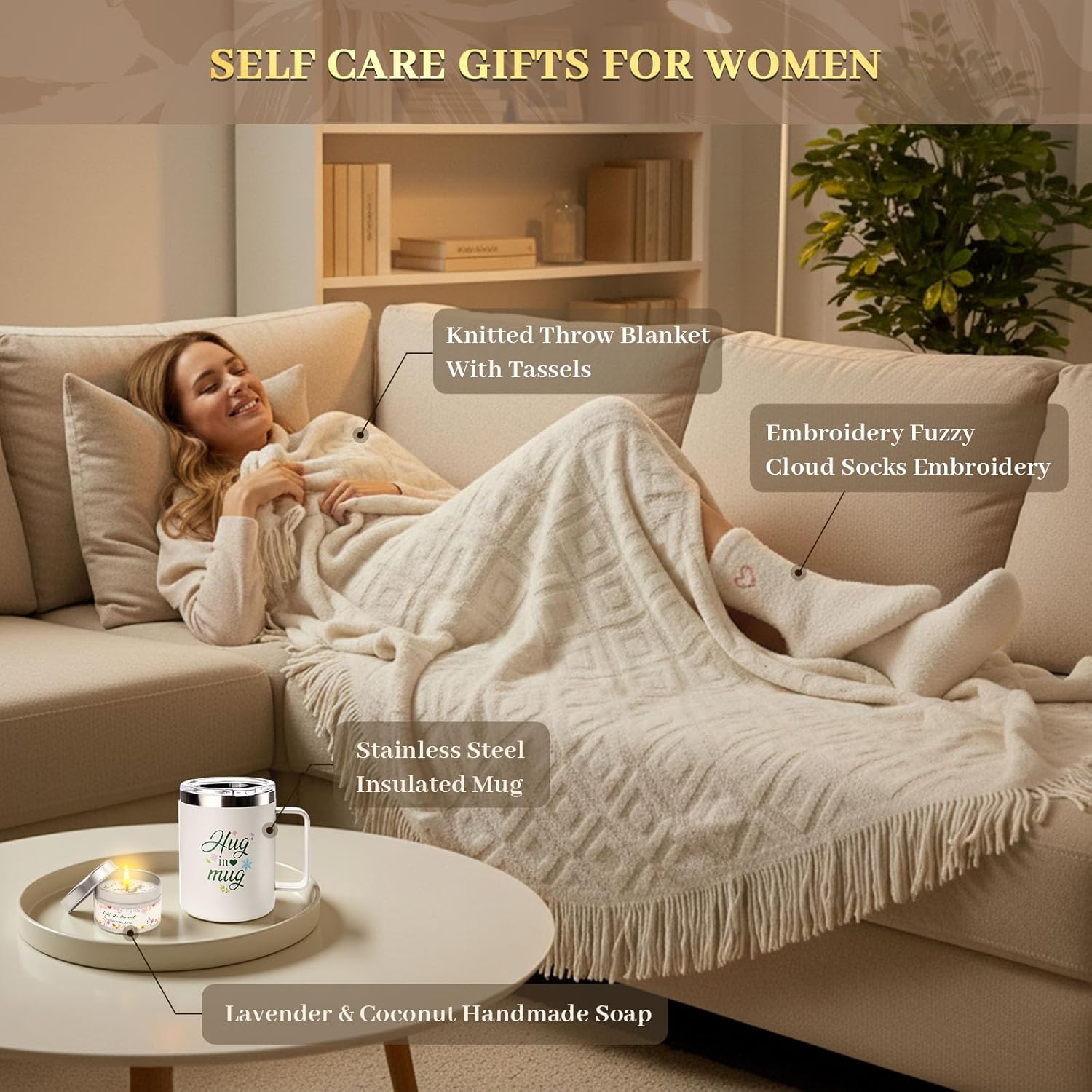 Self Care Gifts for Women,Get Well Soon Gift Baskets for Women,Sister Birthday Gifts,Thinking of You Care Package,Relaxing Spa Gift Set for Wife, Mom,Girlfriend,Unique Valentine’s Day - Image 7