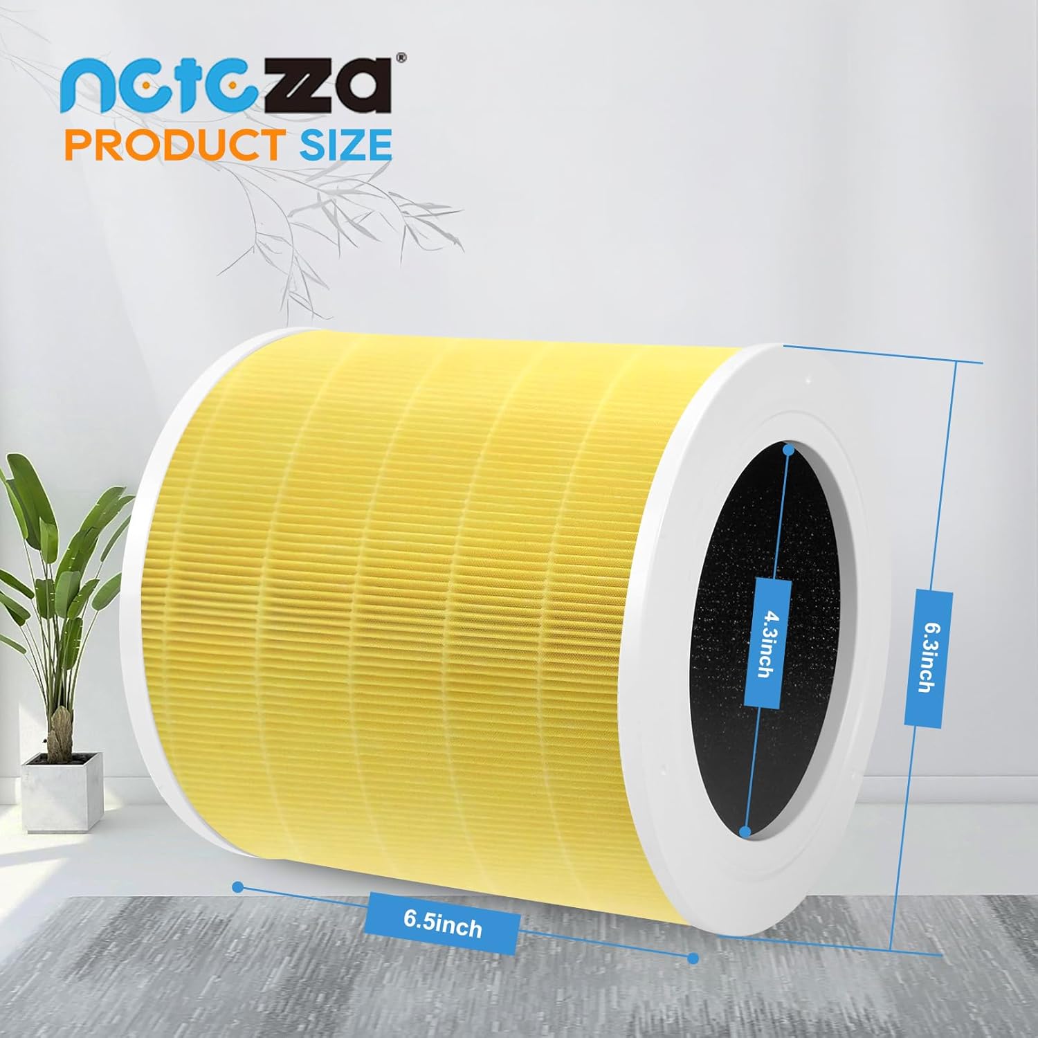 A2001 Replacement Filter Compatible with A2001 air Purifier, 3-in-1 High efficiency activated carbon Filter,2PACK,Yellow - Image 2