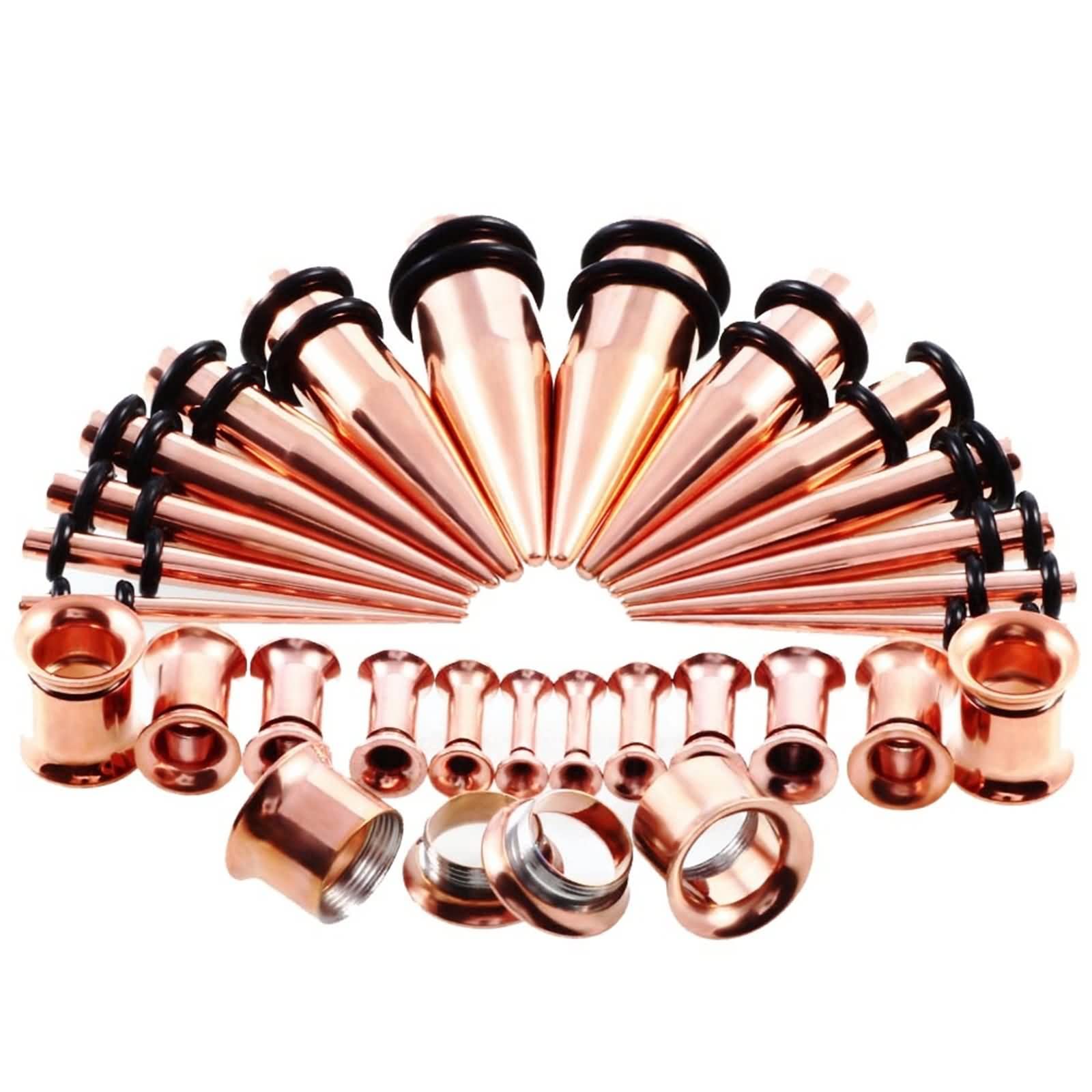 Edelstahl Tunnelplug, Tunnel Set Kegel Doppelt Ausgestellte Tunnel 28 Stück Ohr Schmuck Punk Geschenke für Damen Männer