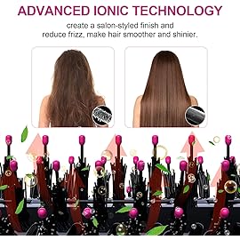 Dimecano Hair Dryer Brush, 4 in 1 One Step Hair Dryer and Styler Volumizer, Professional Hot Air Brush with Negative Ion Anti-frizz Blowout for Drying, Straightening, Salon, Black Pink