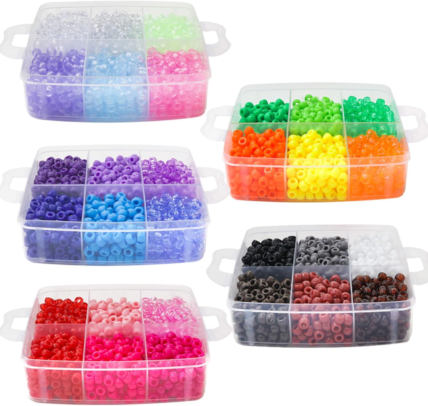 5800Pcs Glow in The Dark Pony Beads Bulk,30 Colors Rainbow Kandi Bead for Hair Braiding Friendship Bracelet Making Kandi Jewelry Key Chains DIY Crafts Chirstmas Gifts (5800PCS(30Color))