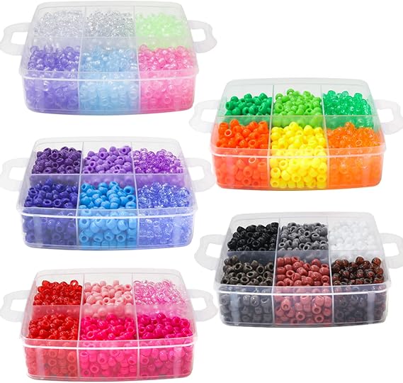 5800Pcs Glow in The Dark Kandi Pony Beads Bulk Jewelry Making | 30 Colors Rainbow Kandi Bead for Hair Braiding Friendship Bracelet Making Kandi Jewelry Key Chains DIY Crafts Chirstmas Gifts