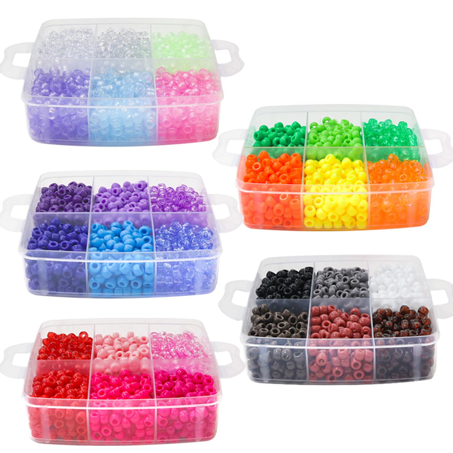 5800 perline Kandi arcobaleno che si illuminano al buio, 30 colori, per intrecciare i capelli, braccialetti dell'amicizia, gioielli Kandi, portachiavi, fai da te, regali di Natale (5800