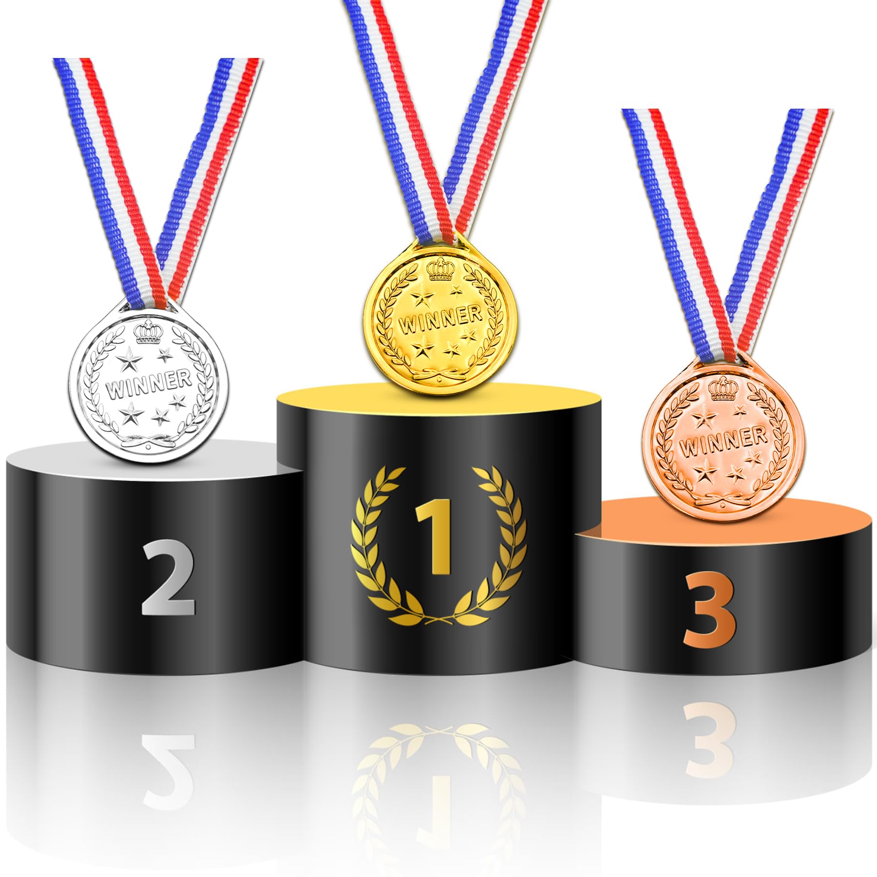 Brelet 30 medaglie olimpiadi,medaglie per bambini, medaglie per calcio, compleanno, sci, lavoro, sport, per ricompensa per bambini, mini giochi olimpici sportivi giorni, diametro ca. 3,8 cm