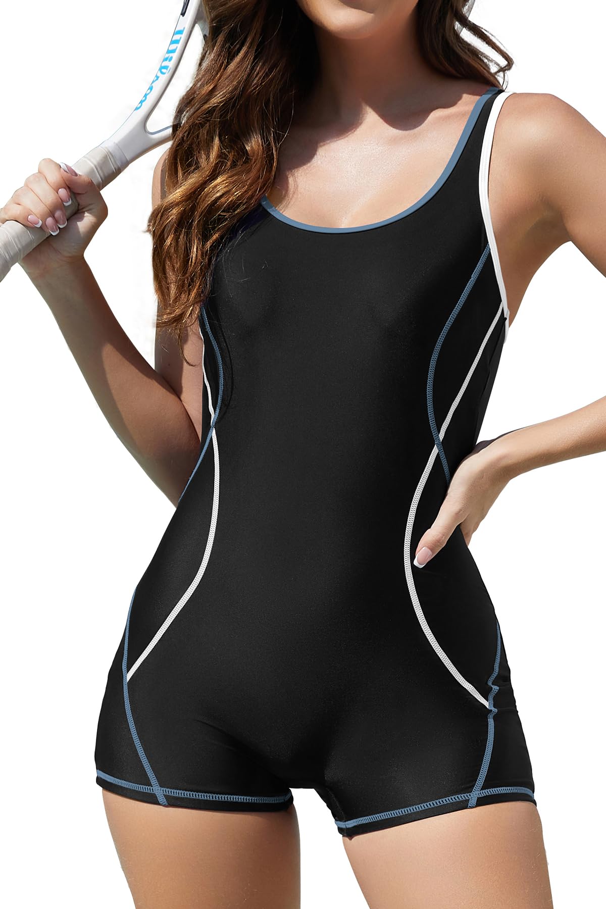 SHEKINI Maillot de Bain Une pièce pour Femme Cutout Maillot de Bain 1 Piece Contrôle Abdominal Maillot de Bain Sportif Femme