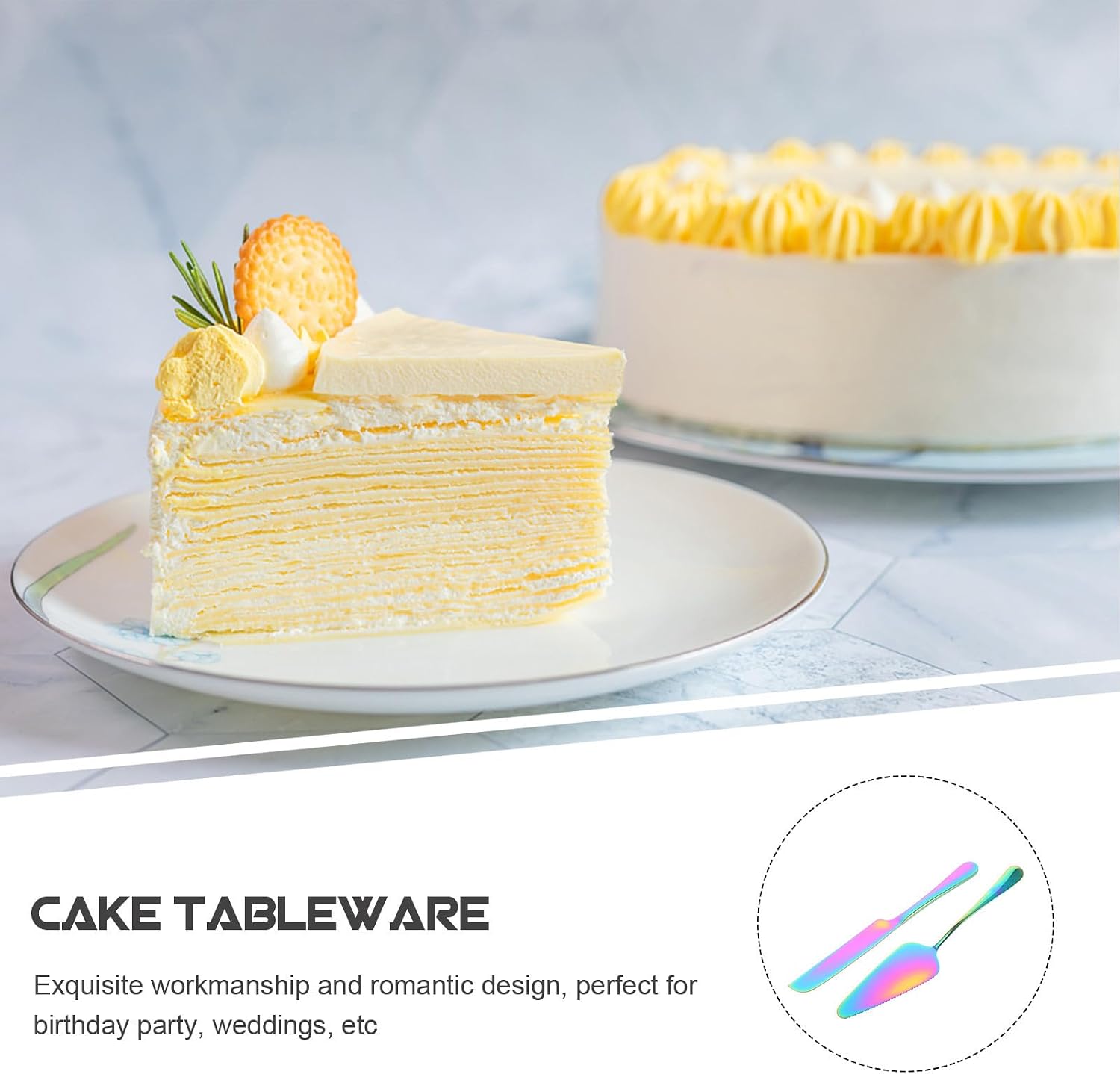 Stainless Steel Cake Cutter Set for Weddings and Birthdays