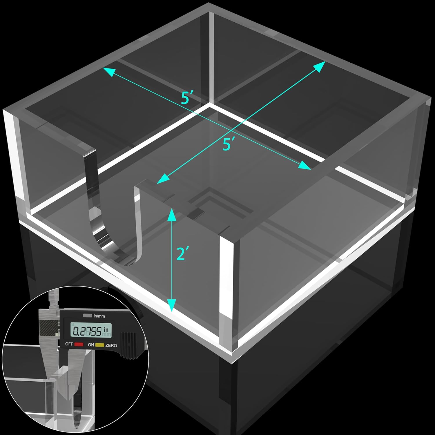 Rubtlamp 1Pcs Acrylic Napkin Holder Bathroom - 0.27Inch Thickness Acrylic Guest Towel Holder - Hand Towel Tray for Kitchen, Parties, Weddings, Party, Hotel, Restaurant（Clear, 5.5”X5.5”X2.5”） - Image 2