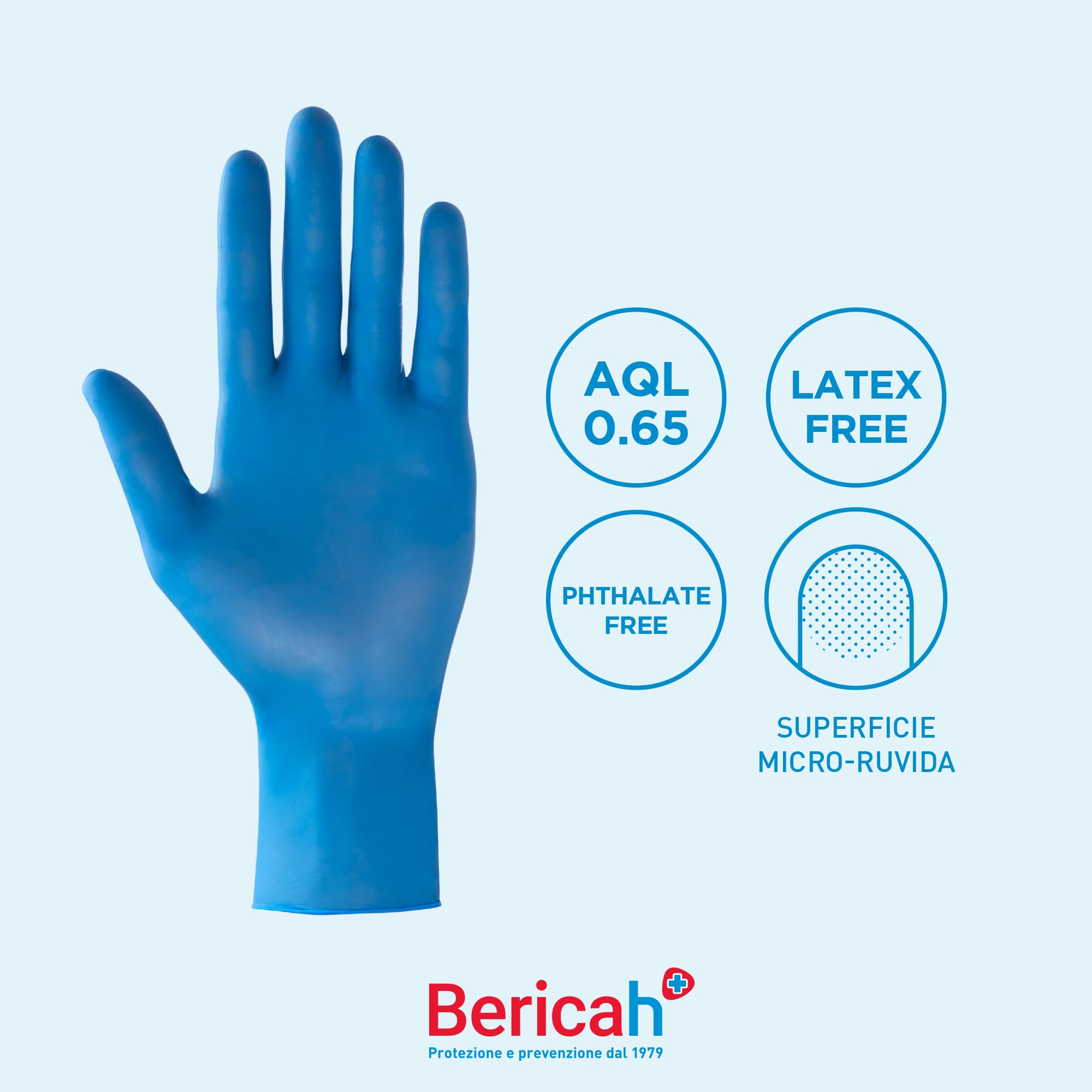 Bericah, Sensinitryl, rękawice nitrylowe, bezpudrowe, rozmiar M, 100 sztuk