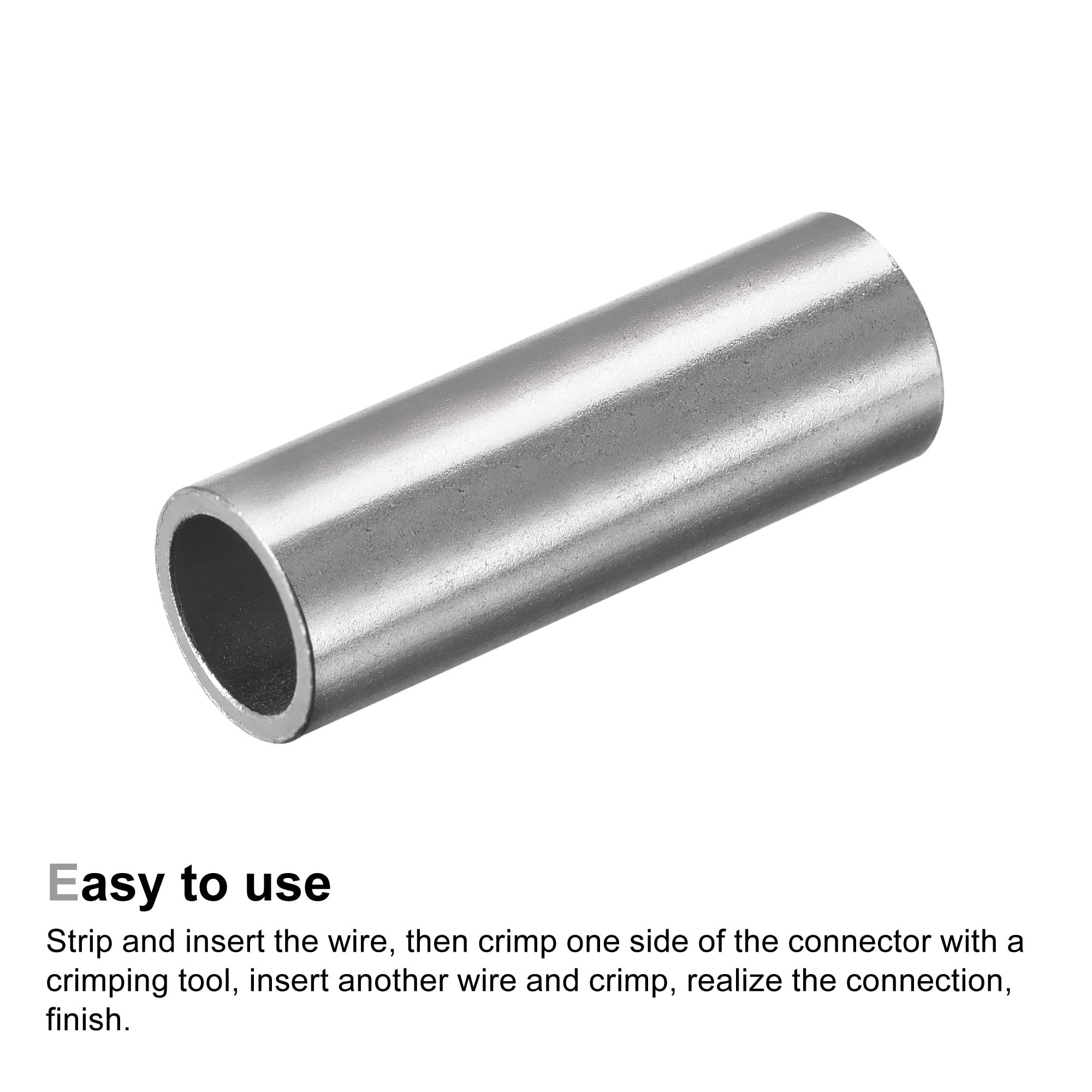 Sourcing Map Terminales De Crimpado A Tope 6 AWG - Pack De 10 - No Aislados, De Cobre Estañado Para Empalme De Cable Eléctrico