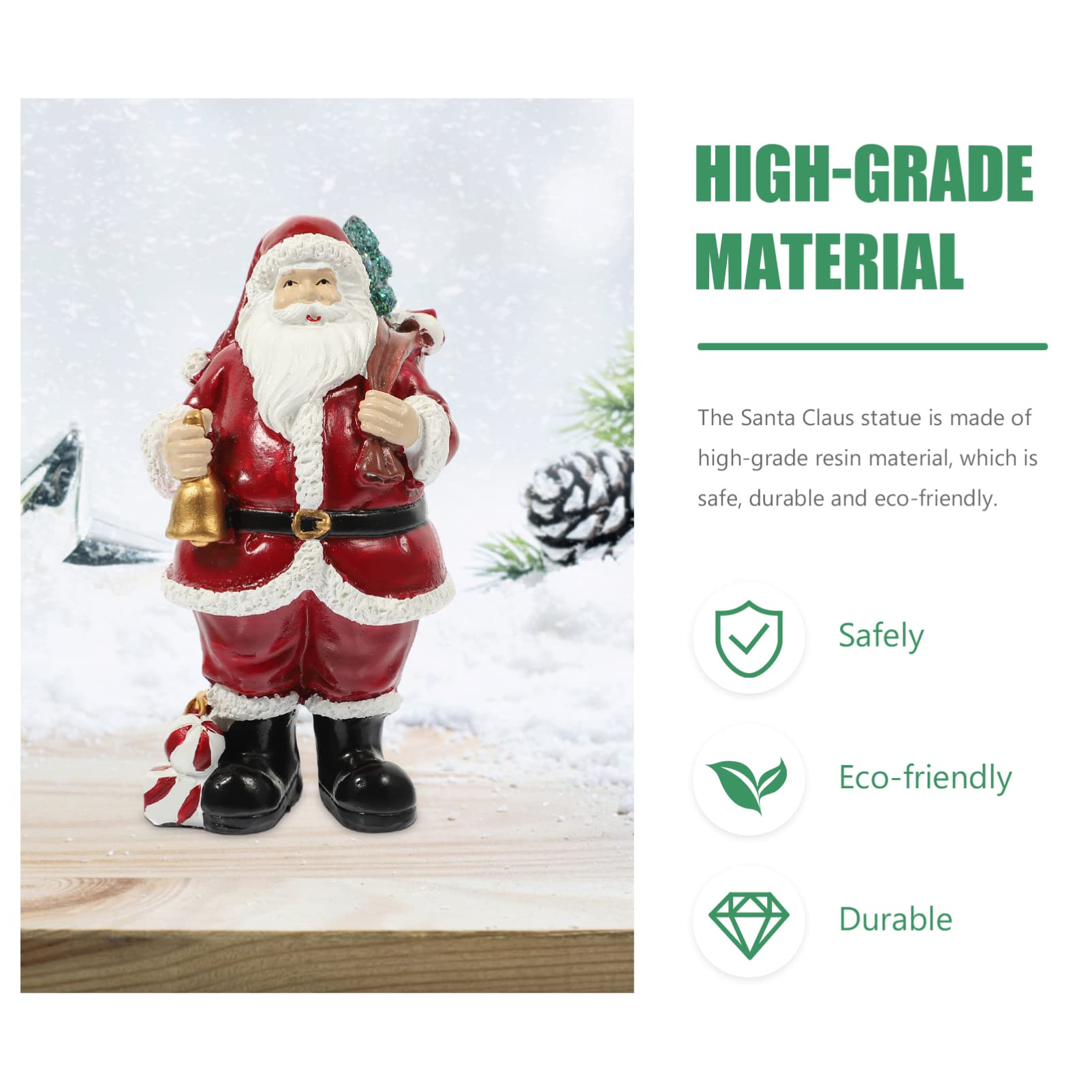 Abaodam 2stücke Weihnachtsmann Statue Aus Resin Festliche Weihnachtsdekoration Für Tisch Realistische Santa Claus Figurine Für Weihnachtsfeiern Und