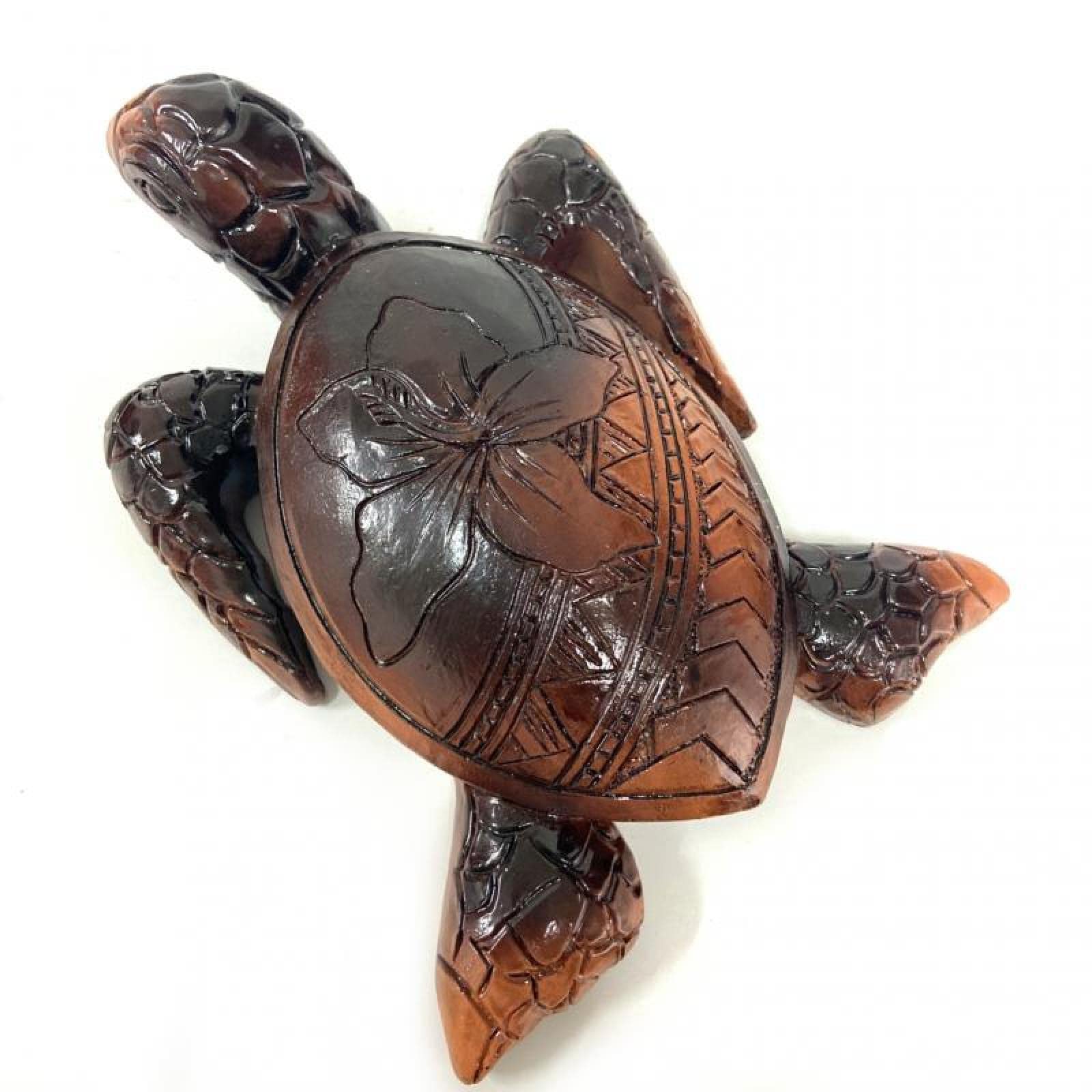 Artisanat d'art : Statue de Tortue hawaïenne en coquillages de mer