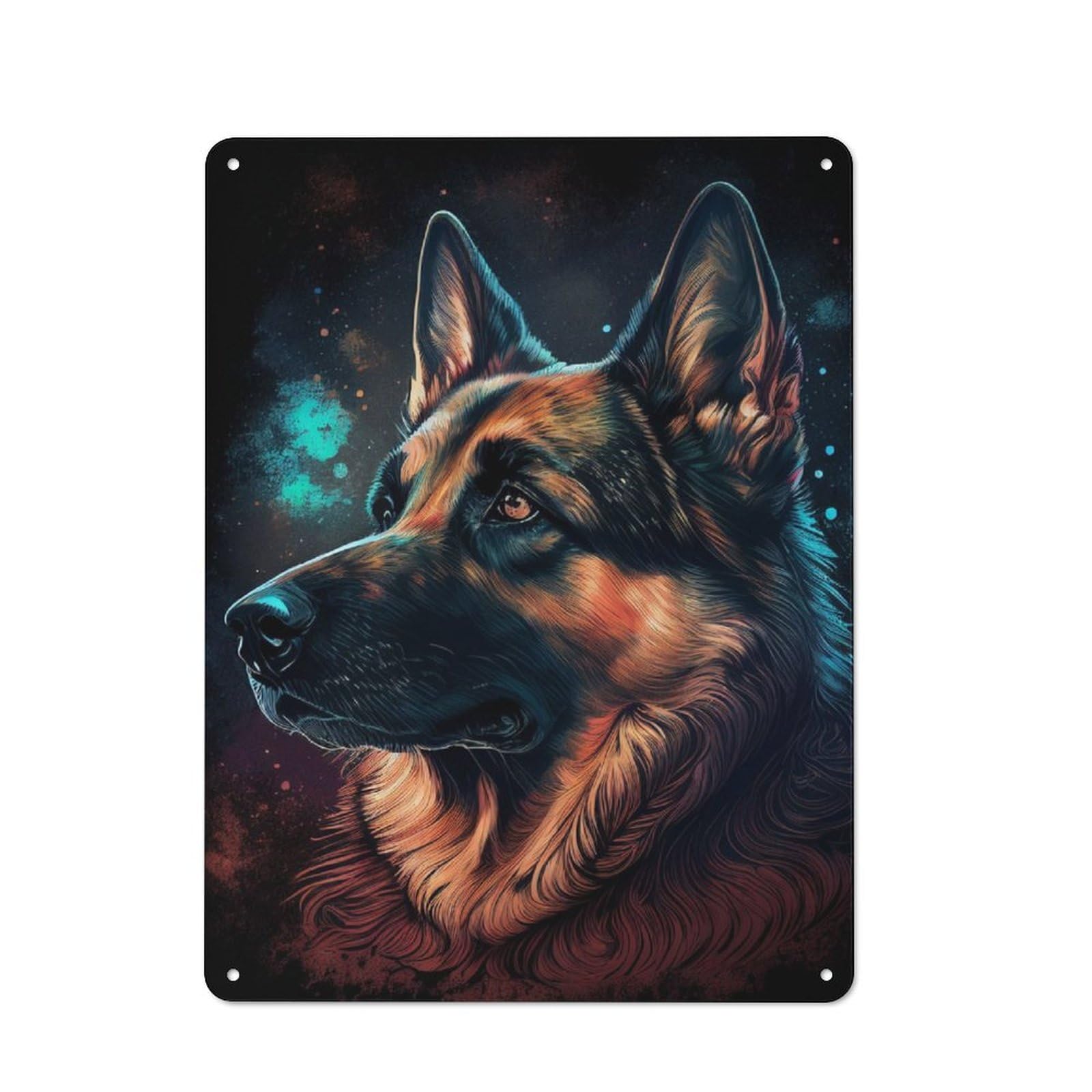 Junmoney German Shepherd Dog For Lounge Or Reading Corner, Retro Metal Sign 40X30cm, For Metal Sign Collectors, For Garage And Workshop Walls