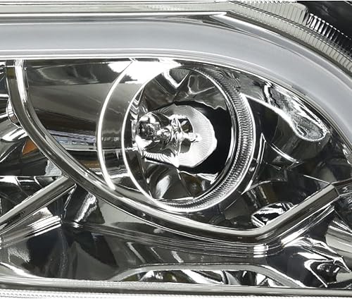 Miniatura 6 de Kenworth T680 2013-2021 - Faro delantero del pasajero carcasa cromada barra de luz LED halógeno proyector altobajo