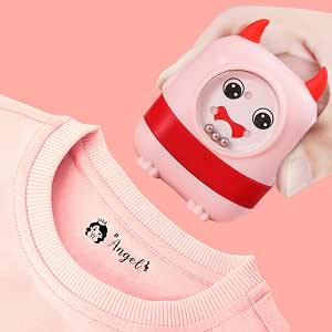 Personalized Kids Name Stamp for Children - Custom Self-Inking Seal (Pink, 56 x 77mm)