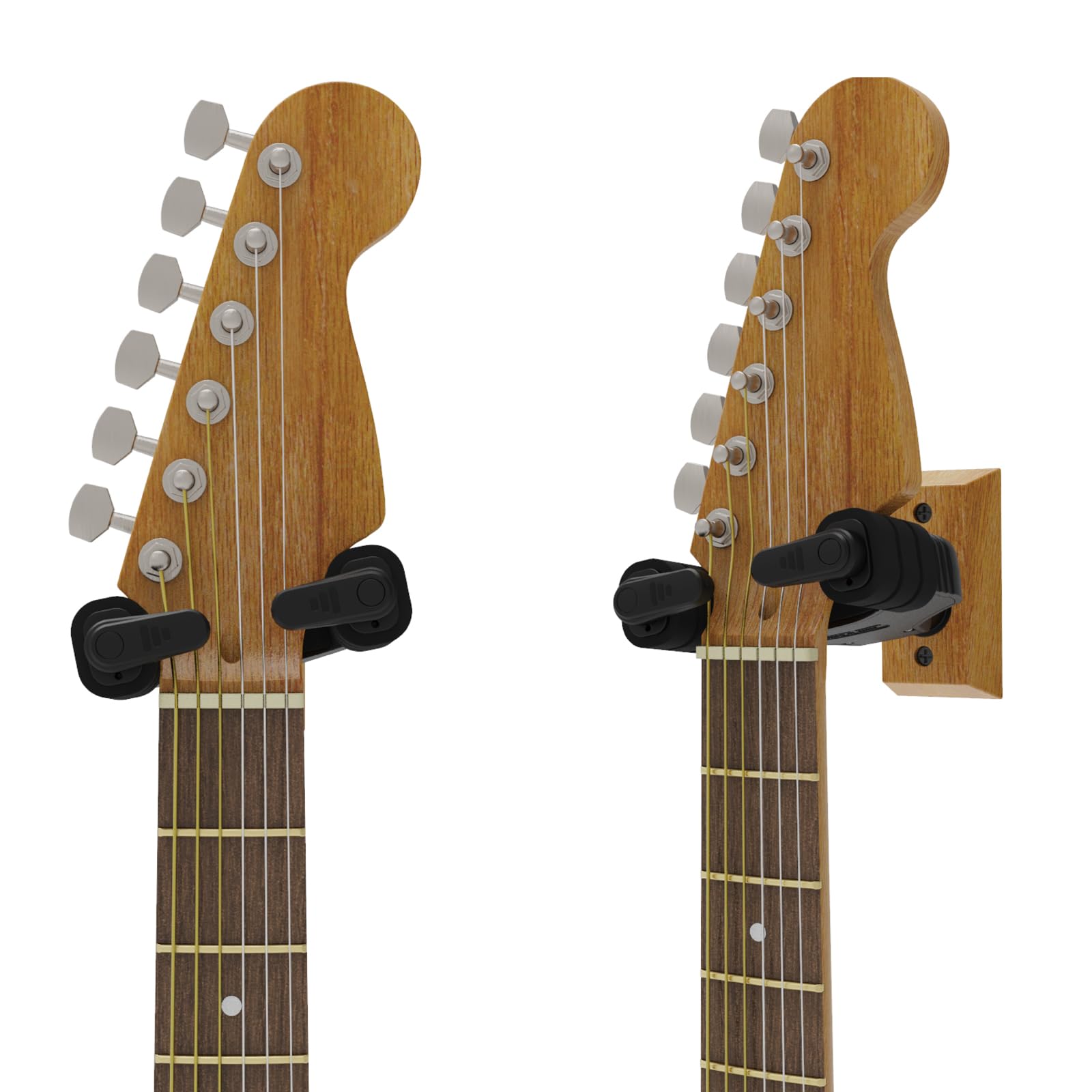 Rayzm Gancio da Muro per Chitarra Autobloccante, Supporto per Chitarra con Blocco Automatico della Gravità, Robusto Supporto per Gancio per Staffa per Strumenti per Chitarre, Mandolino,Base in Legno