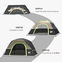 Vista 5 de Tents for Camping 4 Person Tent Waterproof Windproof Double Layer Camping Tent, Easy Setup Dome Tent with Large Mesh Windows & Wider Door for