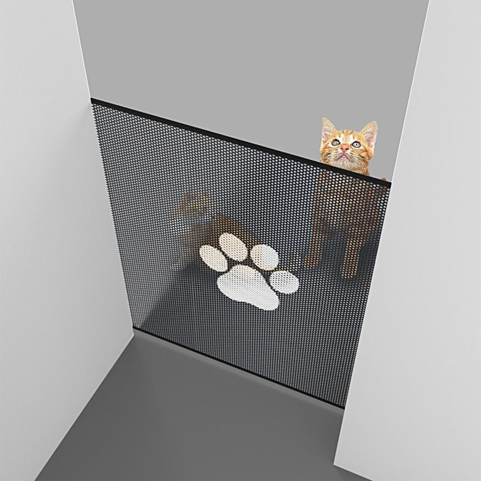 Barreras De Seguridad para Mascotas En Puertas Reja Retráctil De Malla para | Accesorios Para Mascotas Jardín Baño Guardería Sala De Juegos Cocina Entrada Pasillo Exterior Sótano Puerta