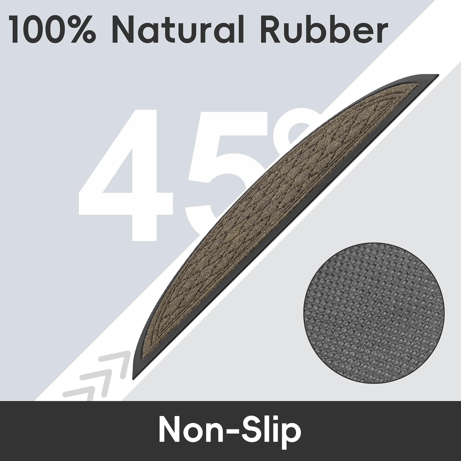 Homaxy Half Moon Door Mats Indoor, Non Slip Rubber Door Matts, Dirt Trapper Absorbent Doormat Outdoor - Image 3