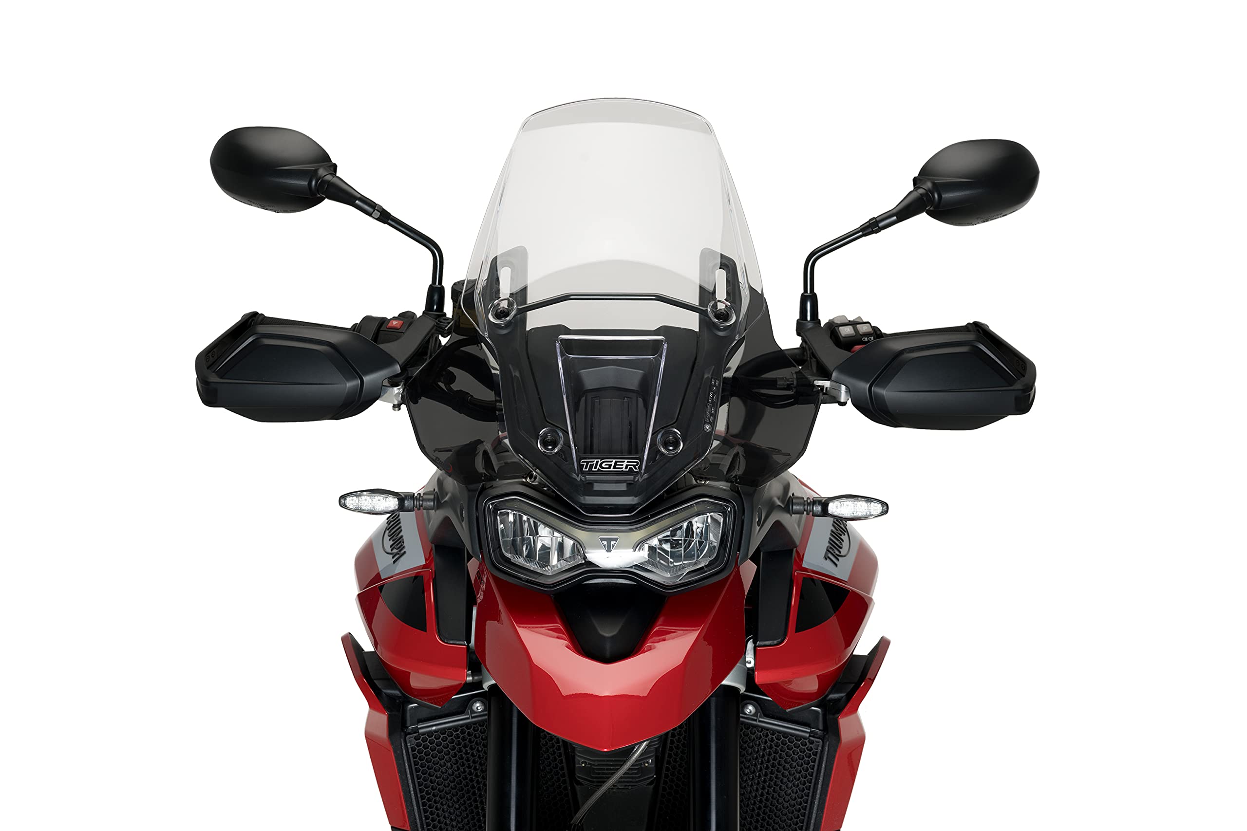 Puig 22330F Upper Deflectors with aerodynamic design, easy mounting, rounded profile and made of thermoplastic polymer with TÜV approval for safe riding, Dark Smoke