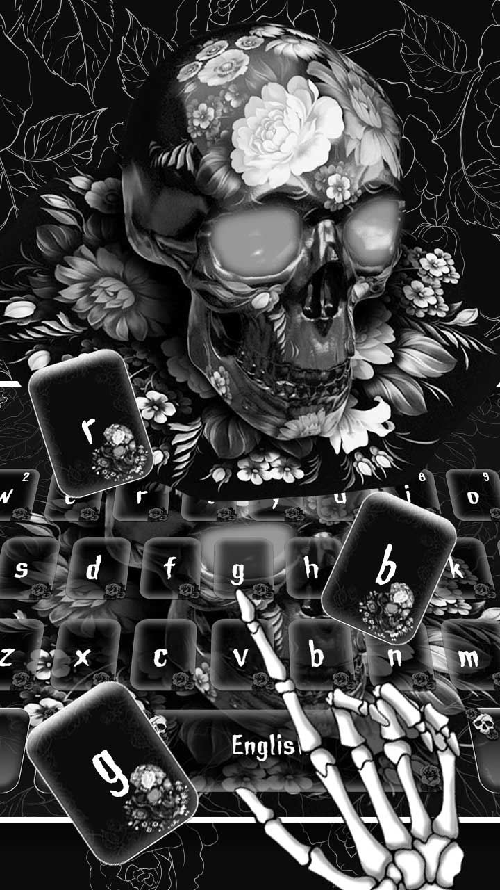 【keizo】SKULLS &amp; FLOWER DECK (BLACK) Opalized Skull Black Base – TerraKnotta