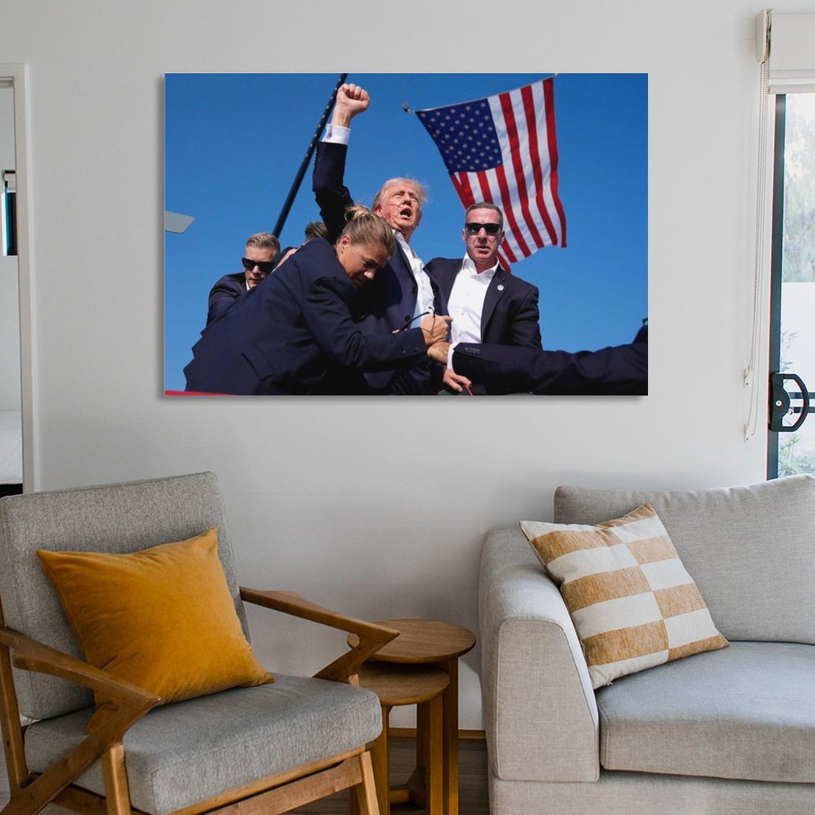 Amazon.co.jp: ドナルド・トランプ暗殺未遂戦闘写真 キャンバス張り壁