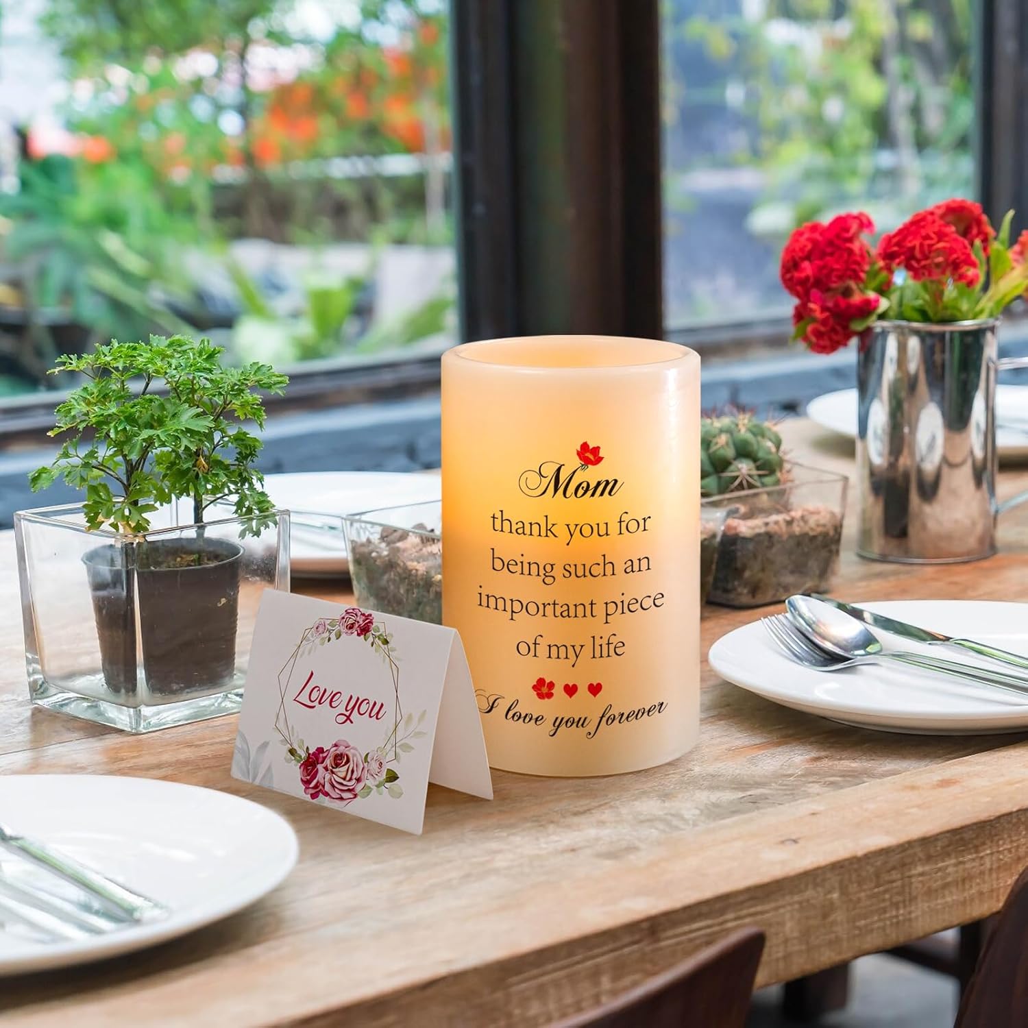 Mother's Day Gifts for Mom from Daughter Son, Funny Birthday Gifts for Mom Real Wax Flameless Candles Gifts (6" x 4")