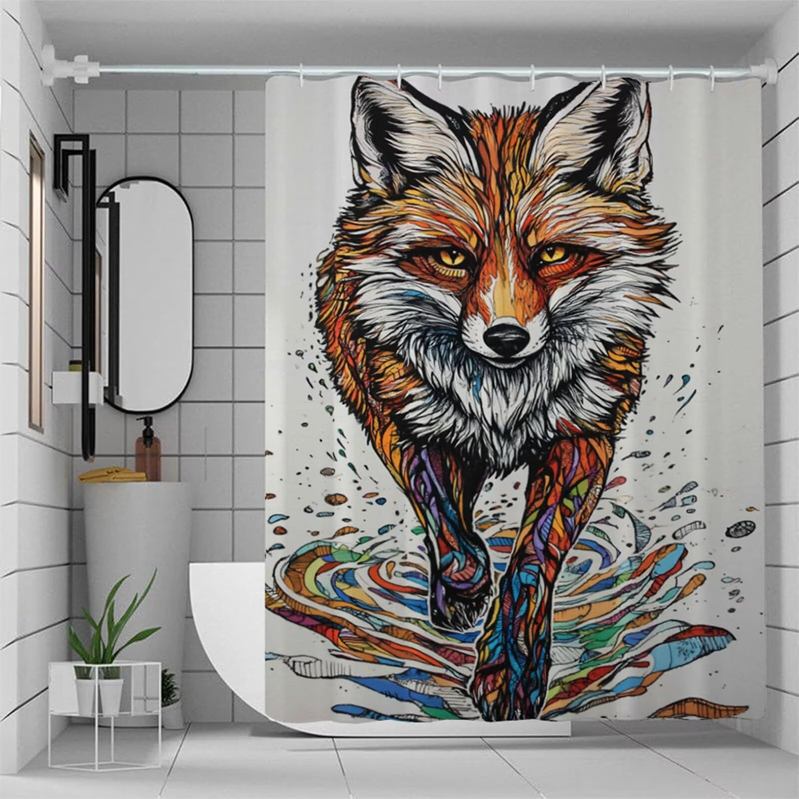 Braun Zasłona prysznicowa 200 x 220 cm, z poliestru, wodoszczelna, nadaje się do prania, szybkoschnąca, z obciążonym obszyciem i 12 pierścieniami, W1-395