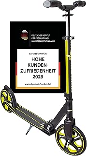 muuwmi Aluminium Scooter Pro – Tretroller, 215 mm, ABEC 7, für Kinder und Erwachsene, GS-geprüft, höhenverstellbar