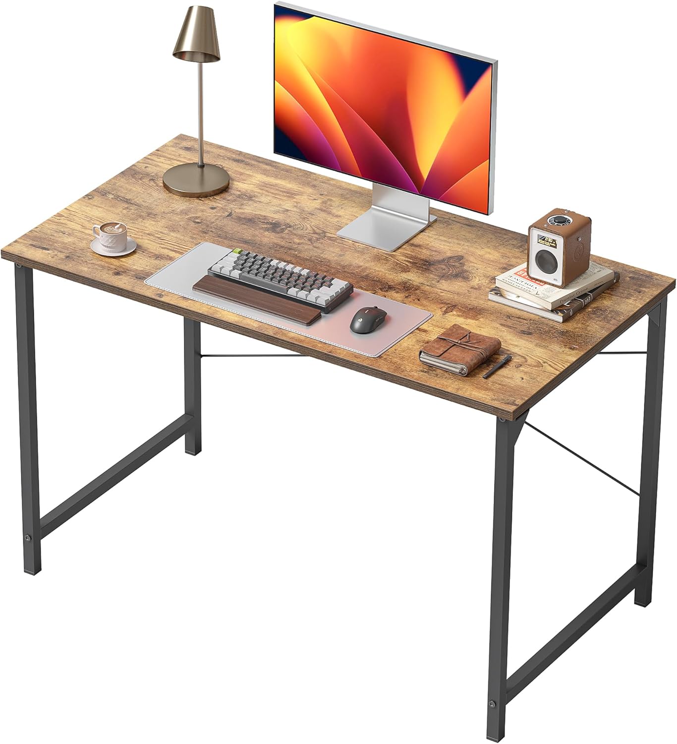 Cubiker 40 inch computer desk, small home office desk, vintage brown