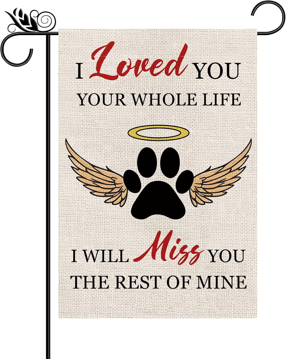 Memorial Garden Flag Vertical Double Sided Dog Paw Outdoor Yard Decoration 12.5 x 18 Inch