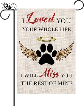 Memorial Garden Flag Vertical Double Sided Dog Paw Outdoor Yard Decoration 12.5 x 18 Inch
